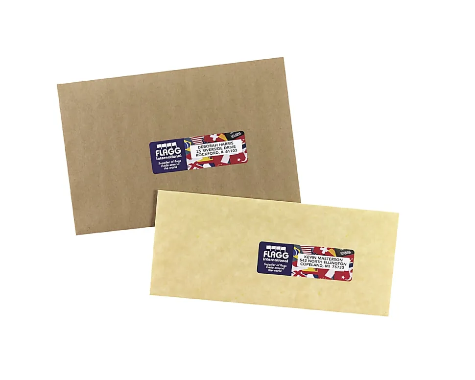 Avery® Print-To-The-Edge Permanent Laser Shipping Labels, 6879, 1 1/4" x 3 3/4", White, Pack Of 300