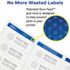 Avery® Print-To-The-Edge Permanent Address Laser Labels, 6871, 1 1/4" x 2 3/8", White, Pack Of 450