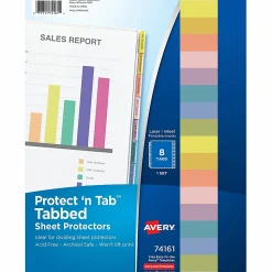 Avery® Protect 'n Tab™ Tabbed Sheet Protector Dividers, 8-1/2