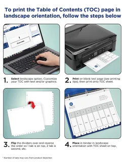 Avery® Ready Index® A-Z Tab With Customizable Table of Contents Binder Dividers, 8-1/2" x 11", 26 Tab, Multicolor, 1 Set