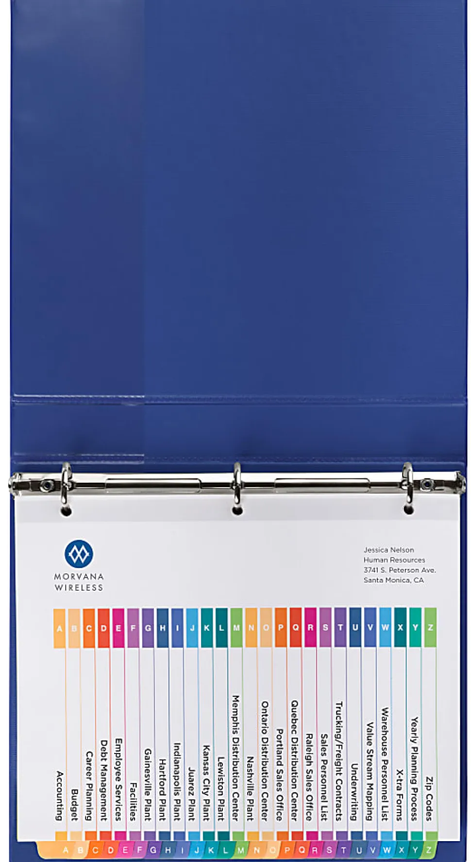 Avery® Ready Index® A-Z Tab With Customizable Table of Contents Binder Dividers, 8-1/2" x 11", 26 Tab, Multicolor, 1 Set