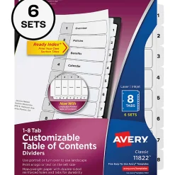 Avery® Ready Index Binder Dividers, 8-1/2
