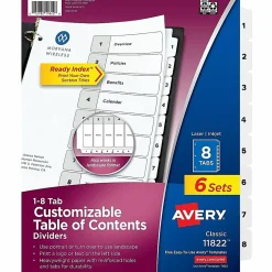 Avery® Ready Index Binder Dividers, 8-1/2