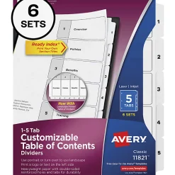 Avery Ready Index Classification Folder Binder Dividers, 8-1/2