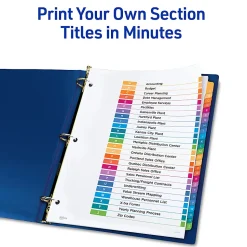 Avery® Ready Index® Dividers, A-Z Tab & Customizable Table of Contents, 8-1/2