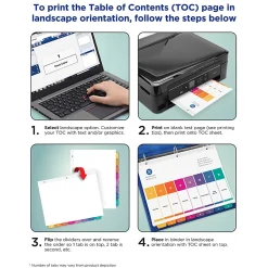 Avery® Ready Index® Dividers, A-Z Tab & Customizable Table of Contents, 8-1/2
