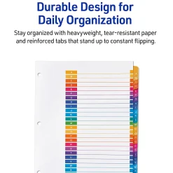 Avery® Ready Index® Dividers, A-Z Tab & Customizable Table of Contents, 8-1/2