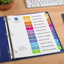 Avery® Ready Index® Dividers, Jan-Dec Tab & Customizable Table of Contents, 8-1/2