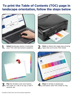 Avery® Ready Index® Dividers, Jan-Dec Tab & Customizable Table of Contents, 8-1/2