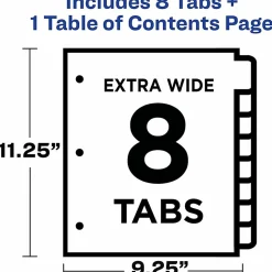 Avery® Ready Index Extra-Wide Binder Dividers, Customizable Table of Contents, 11163