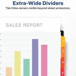 Avery® Ready Index Extra-Wide Binder Dividers, Customizable Table of Contents, 11163