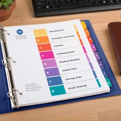 Avery® Ready Index Extra-Wide Binder Dividers, Customizable Table of Contents, 11163