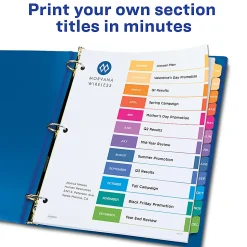 Avery® Ready Index® Jan-Dec Tab With Customizable Table Of Contents Binder Dividers, 8-1/2