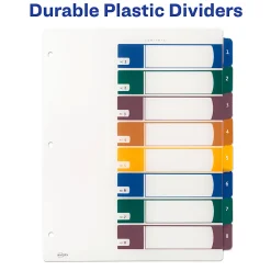 Avery® Ready Index® Plastic Dividers, 8-Tab & Table Of Contents, Multicolor