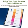 Avery® Ready Index® 100% Recycled Dividers, 1-5 Tabs & Customizable Table Of Contents, Letter Size, White Dividers/Multicolor Tabs, Pack Of 3 Sets