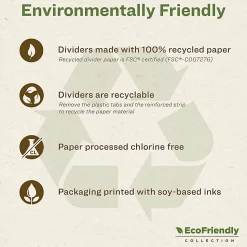 Avery® Ready Index® 100% Recycled Dividers, 1-5 Tabs & Customizable Table Of Contents, Letter Size, White Dividers/Multicolor Tabs, Pack Of 3 Sets