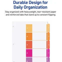 Avery® Ready Index® 1-5 Tab Binder Dividers With Customizable Table of Contents, 8-1/2