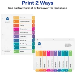 Avery® Ready Index® 1-10 Tab Binder Dividers With Customizable Table Of Contents, 8-1/2