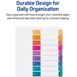 Avery® Ready Index® 1-10 Tab Binder Dividers With Customizable Table Of Contents, 8-1/2