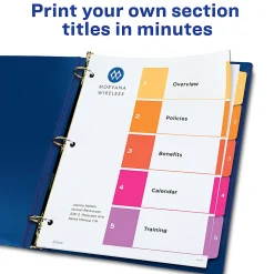 Avery® Ready Index® 1-5 Tab Binder Dividers With Customizable Table Of Contents, 8-1/2