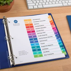 Avery® Ready Index® 1-15 Tab Binder Dividers With Customizable Table Of Contents, 8-1/2