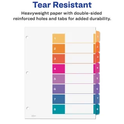 Avery® Ready Index® 1-8 Tab Binder Dividers With Customizable Table Of Contents, 8-1/2