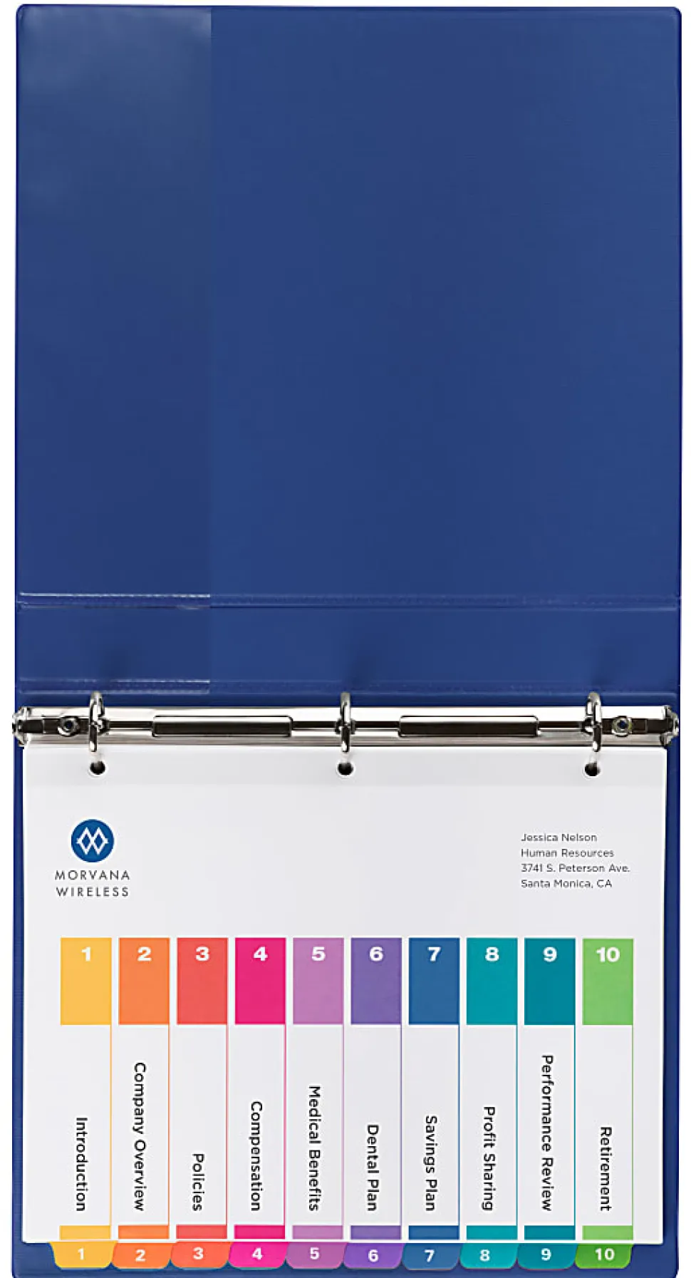 Avery® Ready Index® 1-10 Tab Binder Dividers With Customizable Table Of Contents, 8-1/2" x 11", 10 Tab, White/Multicolor, Pack Of 6 Sets