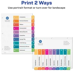 Avery® Ready Index® 1-10 Tab Binder Dividers With Customizable Table Of Contents, 8-1/2