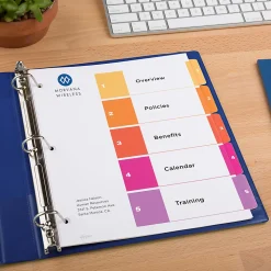 Avery® Ready Index® 1-5 Tab Binder Dividers With Customizable Table Of Contents, 8-1/2