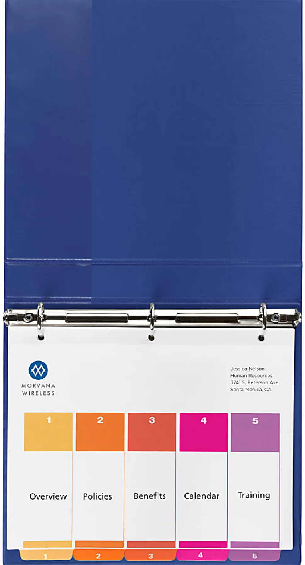 Avery® Ready Index® 1-5 Tab Binder Dividers With Customizable Table Of Contents, 8-1/2" x 11", 5 Tab, White/Multicolor, 1 Set
