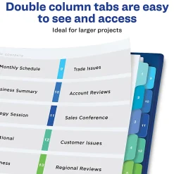 Avery® Ready Index® 1-16 Tab Double Column Binder Dividers With Customizable Table Of Contents, 8-1/2