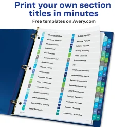 Avery® Ready Index® 1-32 Tab Double Column Binder Dividers With Customizable Table Of Contents, 8-1/2