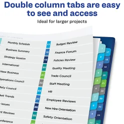 Avery® Ready Index® 1-32 Tab Double Column Binder Dividers With Customizable Table Of Contents, 8-1/2