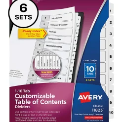 Avery® Ready Index Table Of Contents Binder Dividers, 8-1/2