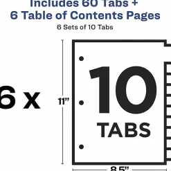 Avery® Ready Index Table Of Contents Binder Dividers, 8-1/2