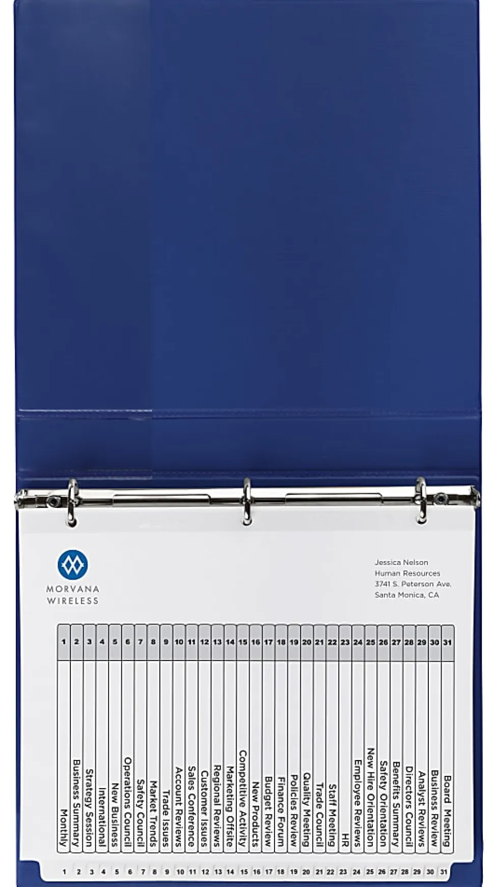 Avery® Ready Index® 1-31 Tab With Customizable Table Of Contents Dividers, Letter Size, 31 Tab, White, 1 Set