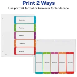 Avery® Ready Index® 1-31 Tab With Customizable Table Of Contents Binder Dividers, 8-1/2