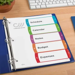 Avery® Ready Index® 1-31 Tab With Customizable Table Of Contents Binder Dividers, 8-1/2