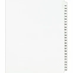 Avery® 20% Recycled Preprinted Laminated Gold-Reinforced Tab Dividers, 8 1/2" x 11", White Dividers/White Tabs, 151-175, Pack Of 25