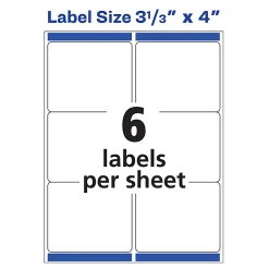 Avery® Repositionable Permanent Shipping Labels, 55164, 3 1/3