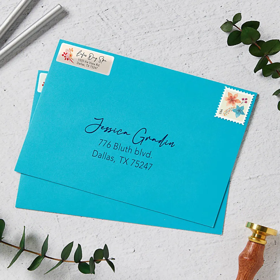 Avery® Return Address Labels With Sure Feed® And Easy Peel® Technology, 6523, Rectangle, 2/3" x 1-3/4", Glossy White, Pack Of 600