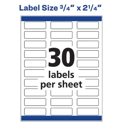 Avery® Return Address Label With Sure Feed® Technology, 8257, Rectangle, 3/4