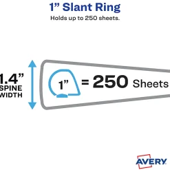Avery® 3-Ring Dual Color Heavy-Duty View Binder, 1" Slant Rings, 49% Recycled, Pool Blue/Lavender