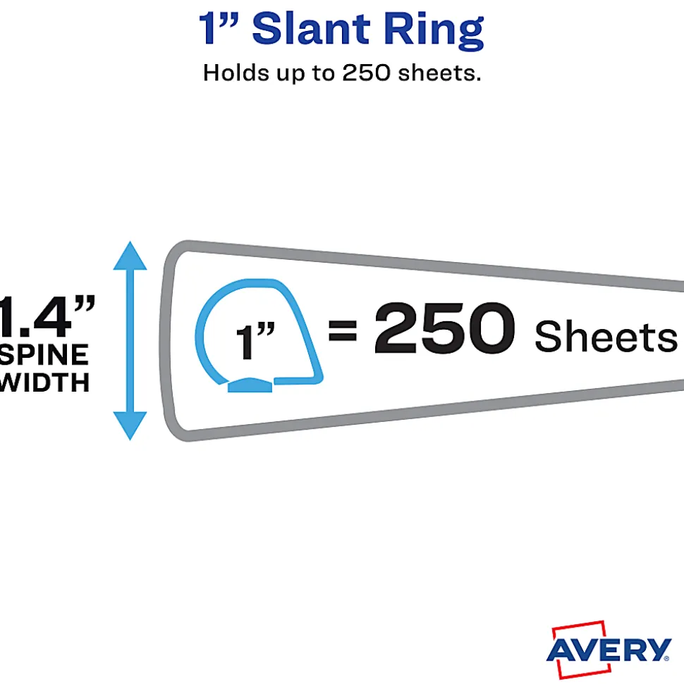 Avery® 3-Ring Dual Color Heavy-Duty View Binder, 1" Slant Rings, 49% Recycled, Pool Blue/Lavender