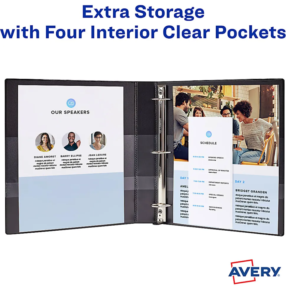 Avery® 3-Ring Dual Color Heavy-Duty View Binder, 1" Slant Rings, 49% Recycled, Pool Blue/Lavender