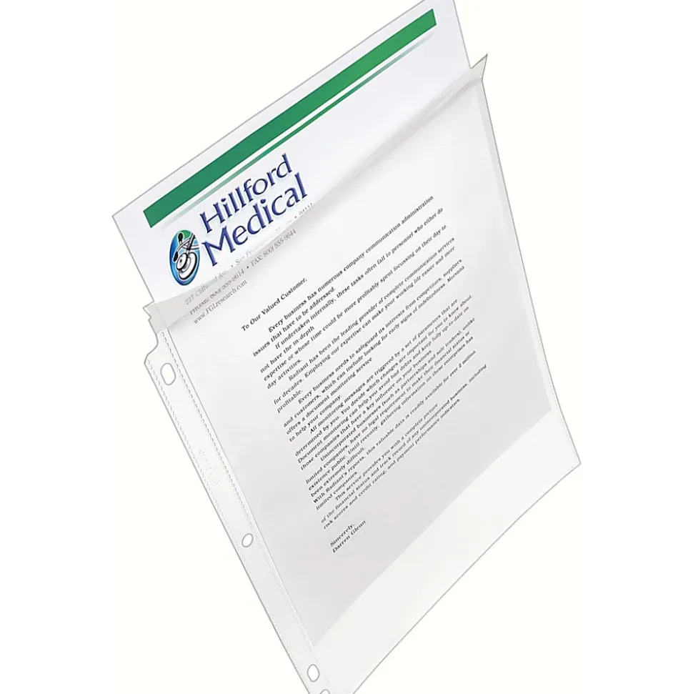 Avery® Secure Top Sheet Protectors - For Letter 8 1/2" x 11" Sheet - 3 x Holes - Ring Binder - Clear - Polypropylene - 75 / Bundle