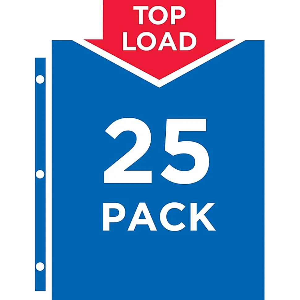 Avery® Secure Top Sheet Protectors - For Letter 8 1/2" x 11" Sheet - 3 x Holes - Ring Binder - Clear - Polypropylene - 75 / Bundle