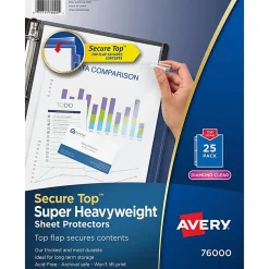 Avery® Secure Top Sheet Protectors - For Letter 8 1/2