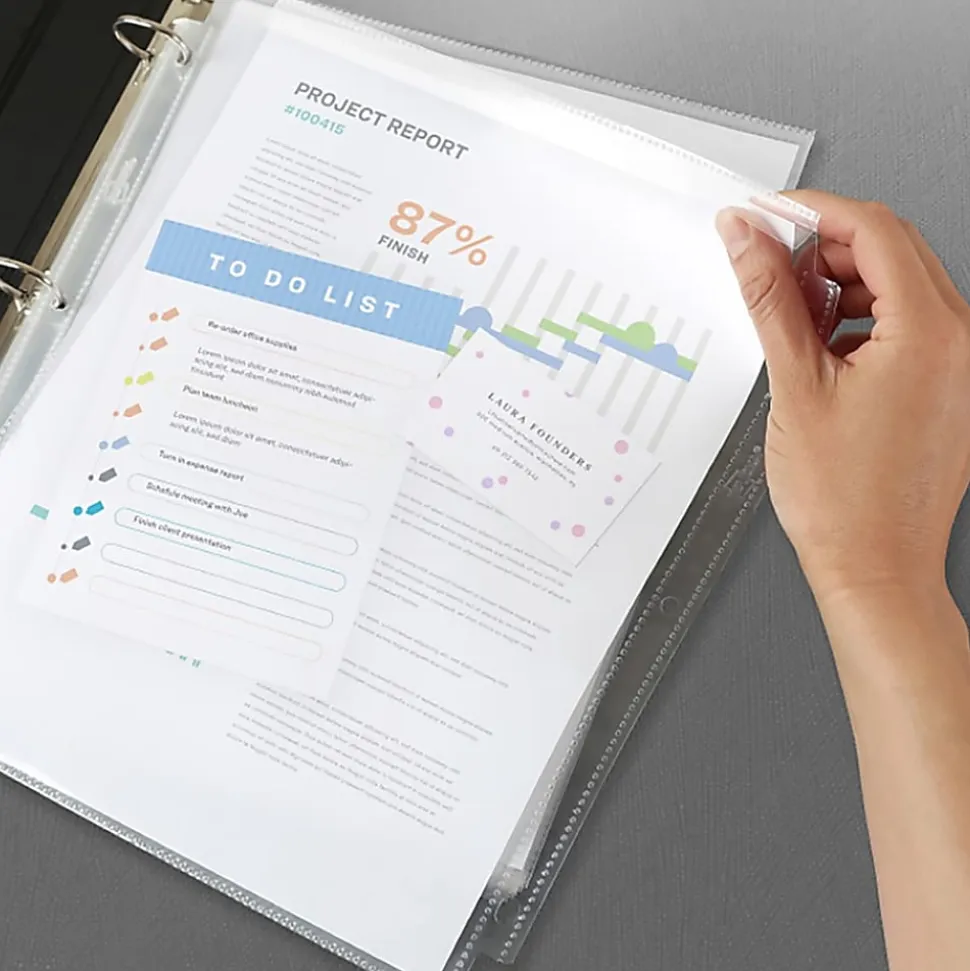 Avery® Secure Top Sheet Protectors - For Letter 8 1/2" x 11" Sheet - 3 x Holes - Ring Binder - Clear - Polypropylene - 75 / Bundle