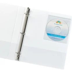 Avery® Self-Adhesive CD/DVD Top Load With Flap Storage Pages, Clear, Pack of 10